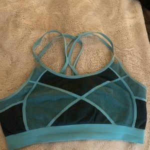 Blue sports bra